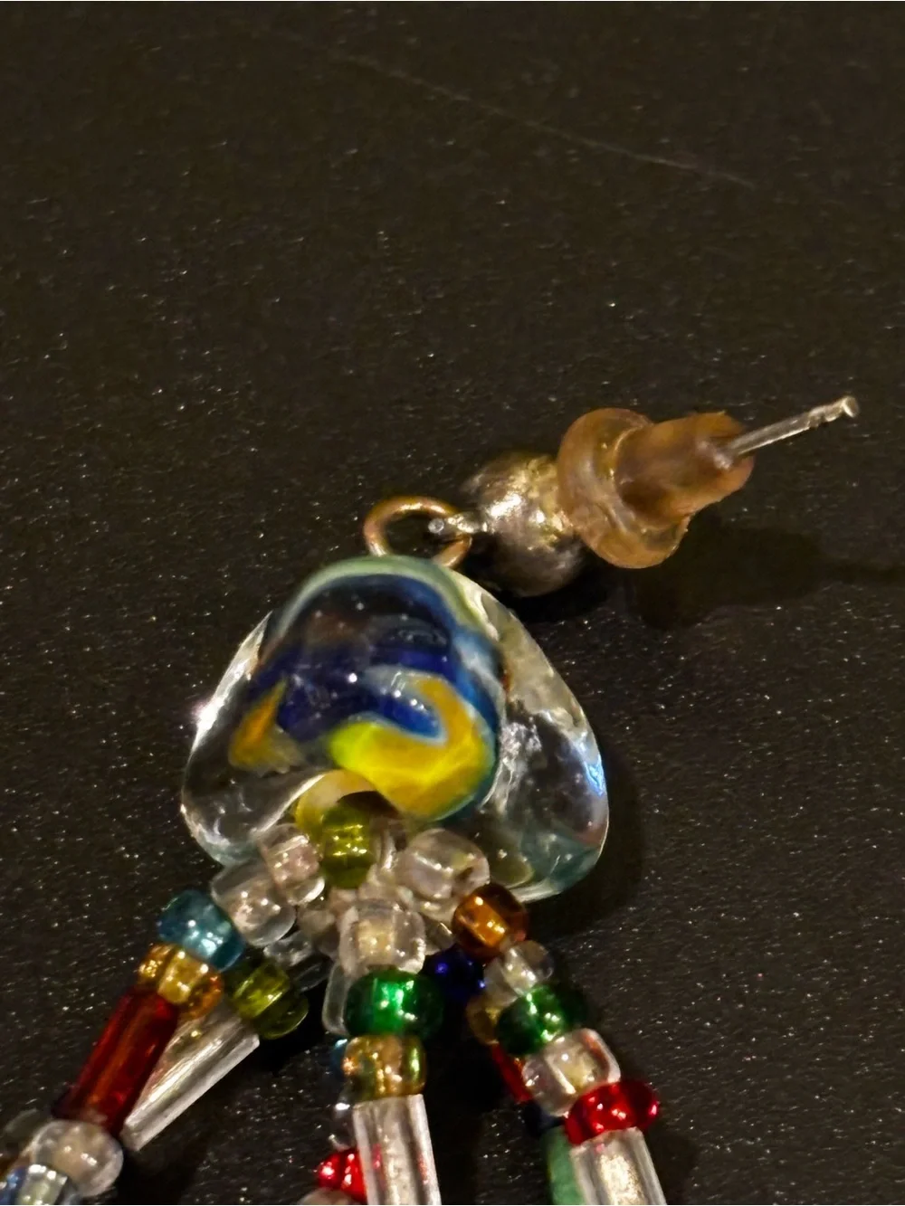 Multicolor Beaded Dangle Earrings - Handcrafted Glass Beads